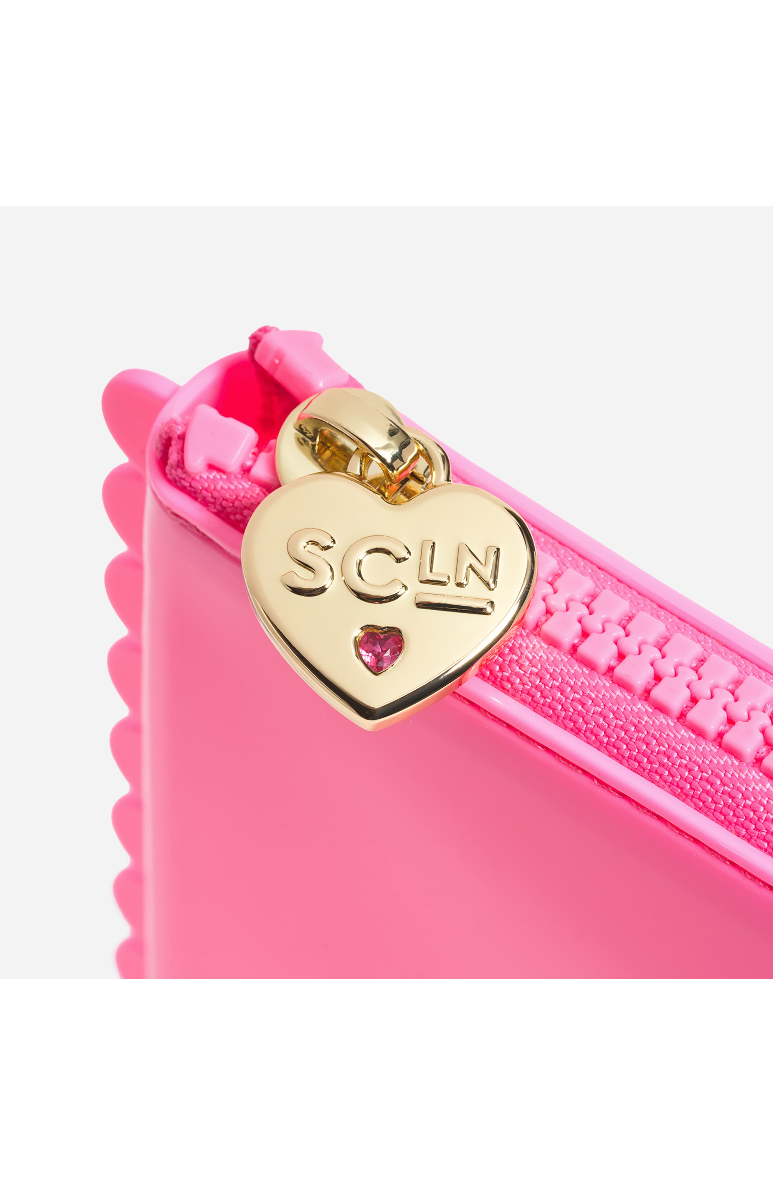 Jelly Scalloped Flat Pouch, Alternate, color, BUBBLEGUM