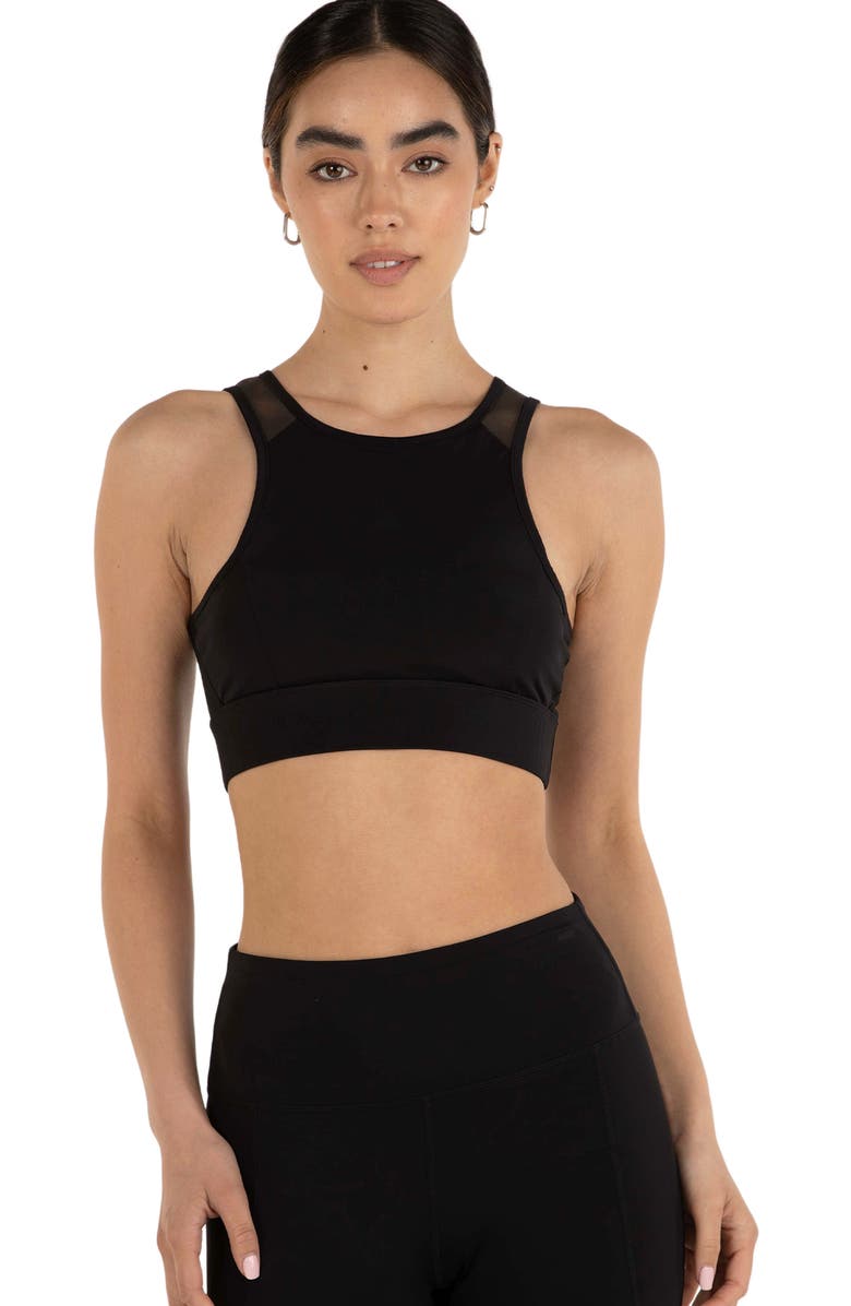 Rebody Active Venti Mesh Longline Silkiflex Longline Bra, Alternate, color, Midnight Black