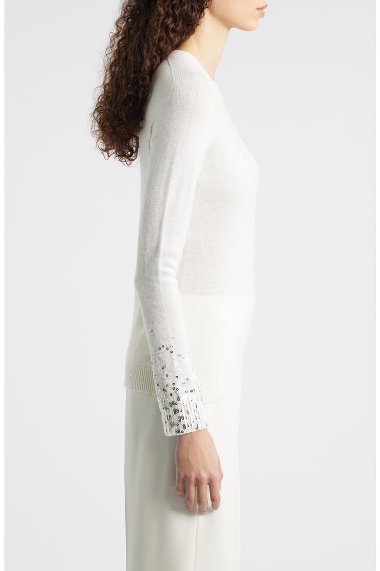 Lainey Sequin Cuff Sweater, Alternate, color, IVORY