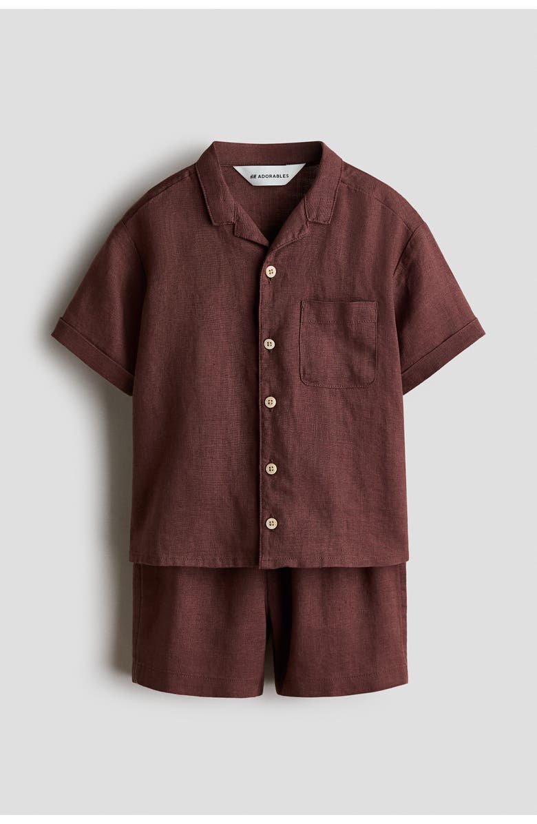 H&M 2-piece linen set, Alternate, color, Brown