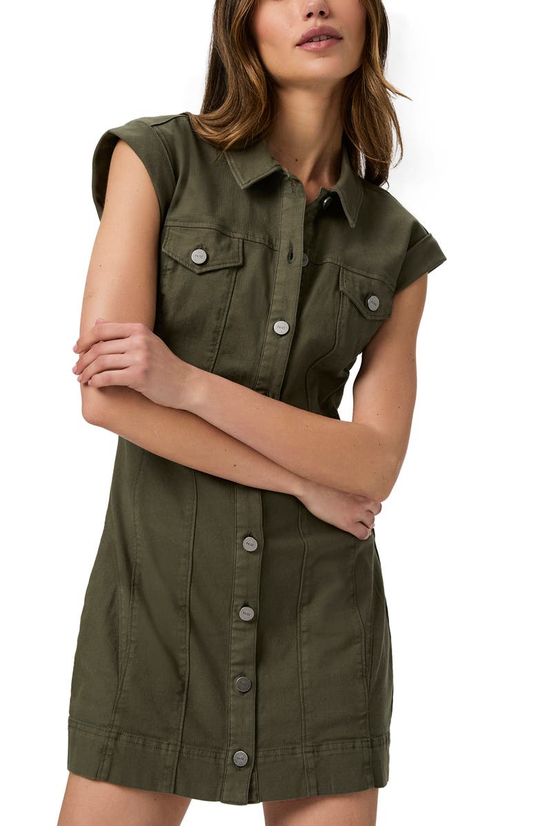 PAIGE Dekalb Denim Dress, Alternate, color, Vintage Forester Green