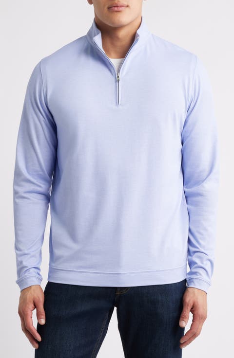 Pima Cotton & Modal Blend Piqué Quarter Zip Pullover