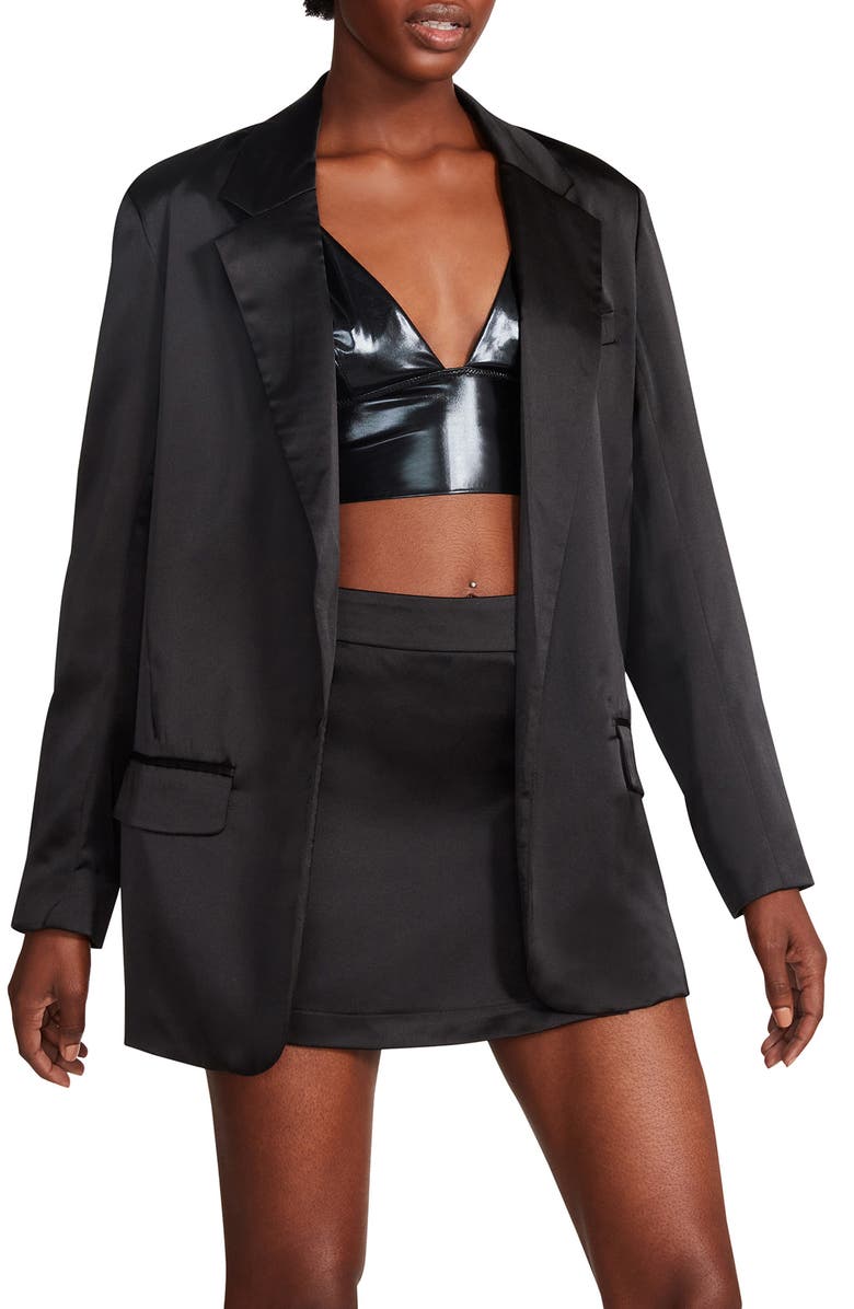 BB Dakota by Steve Madden BB Dakota Smooth Talk Satin Blazer, Main, color,