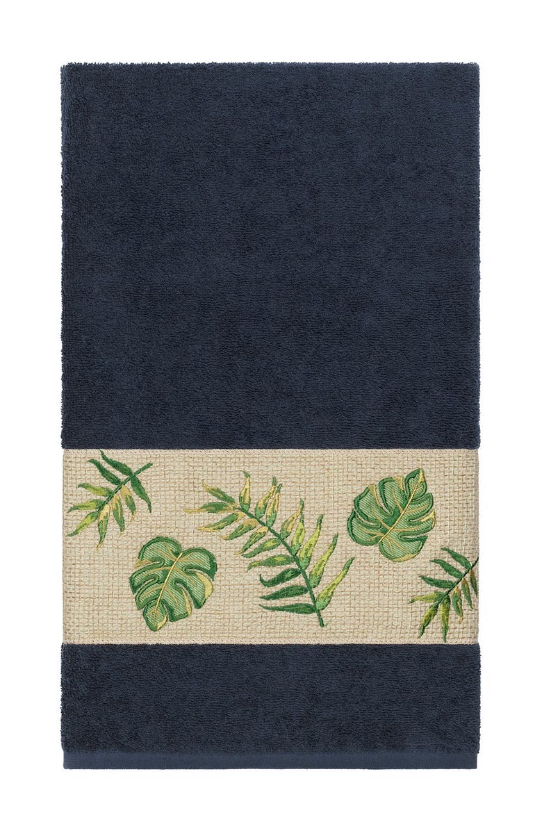 Linum Home Textiles Zoe Embellished Bath Towel - Midnight Blue, Main, color, Midnight Blue