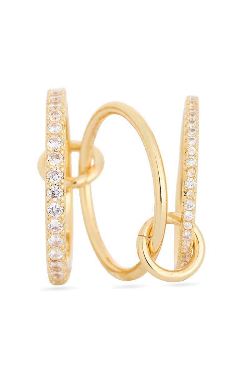 Leith Interlocked Cubic Zirconia Ring, Alternate, color, Clear- Gold