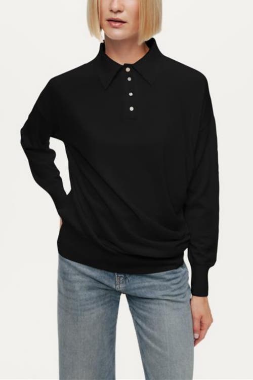 Nocturne Relaxed Polo Knit Sweater In Black