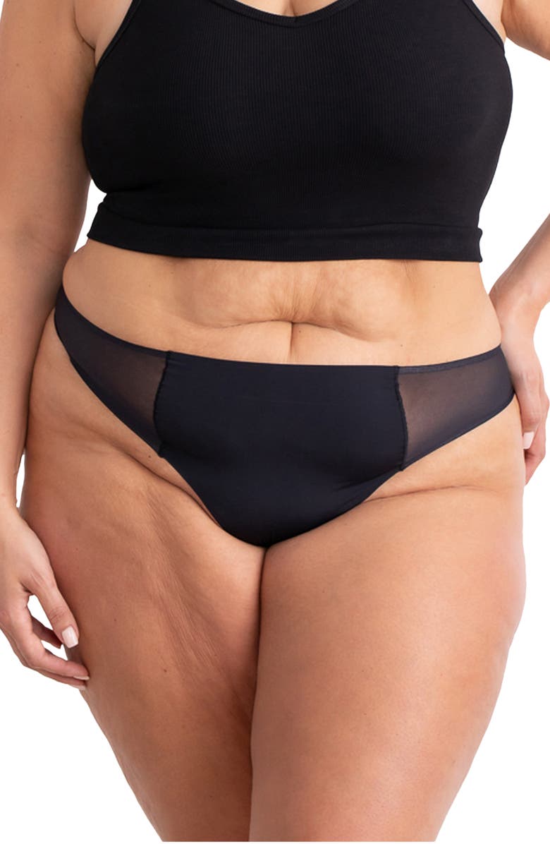 Uwila Warrior Soft Seamless Thong with Mesh, Alternate, color, Tap Shoe Black