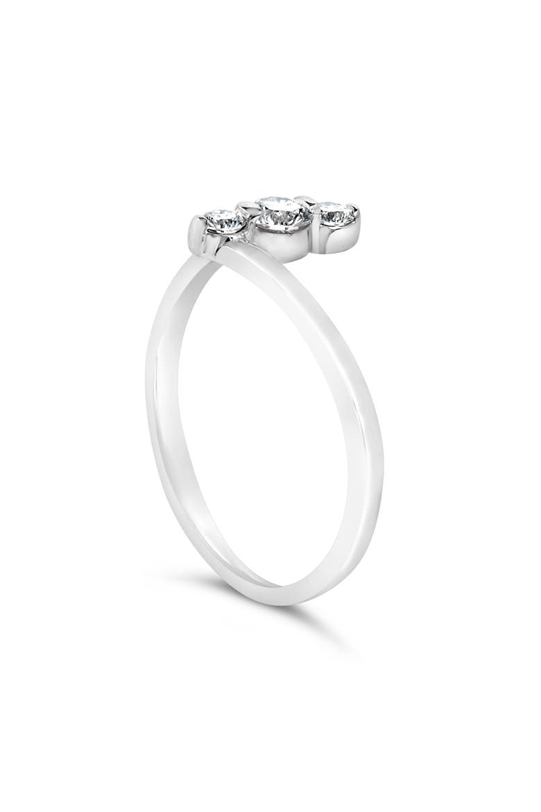 10K Gold 1/4 Cttw Lab Grown Diamond Vertical Three Stone Ring, Alternate, color, White