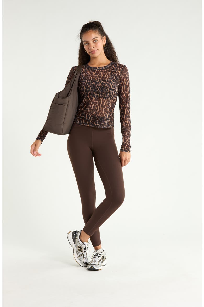 Mesh Mix Long-Sleeve Tee, Alternate, color, BROWN ELEGANT LEOPARD