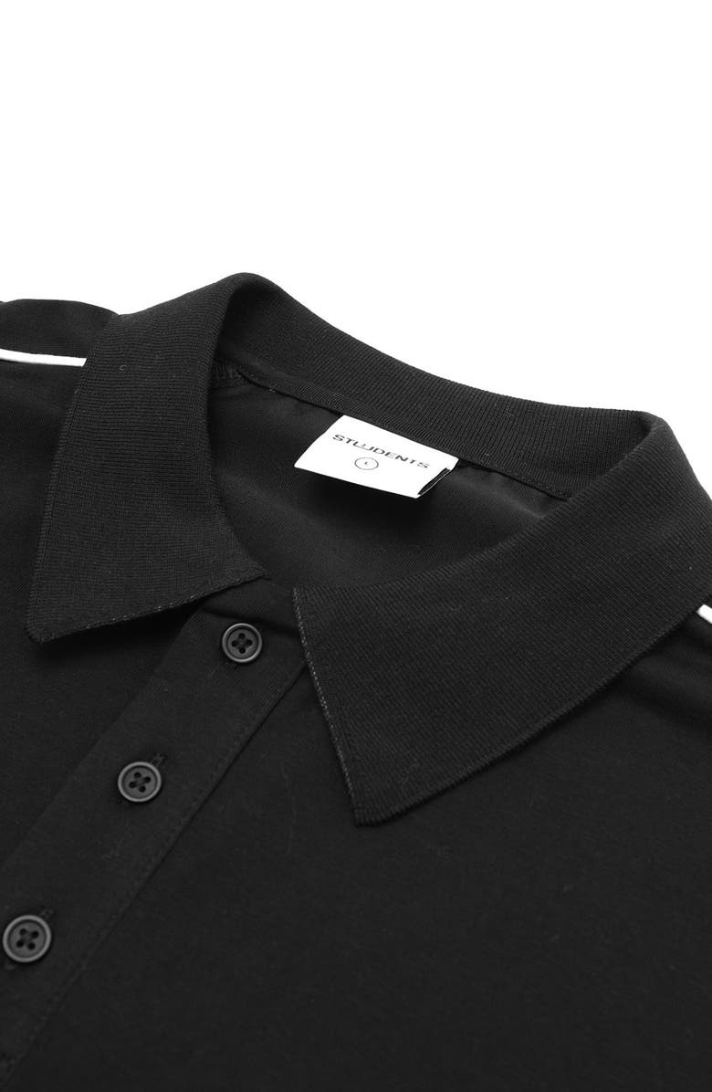 STUDENTS Coach Oversize Piped Polo, Alternate, color, Black