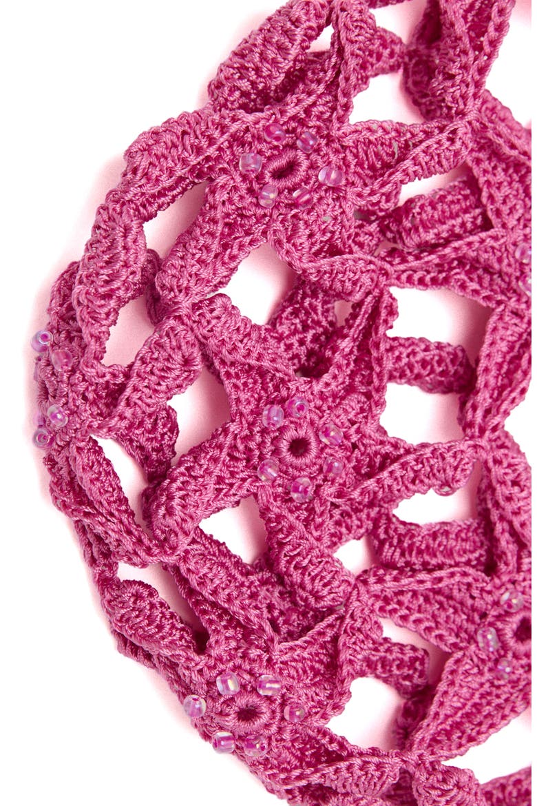 Star Design Crochet Hat, Alternate, color, PINK