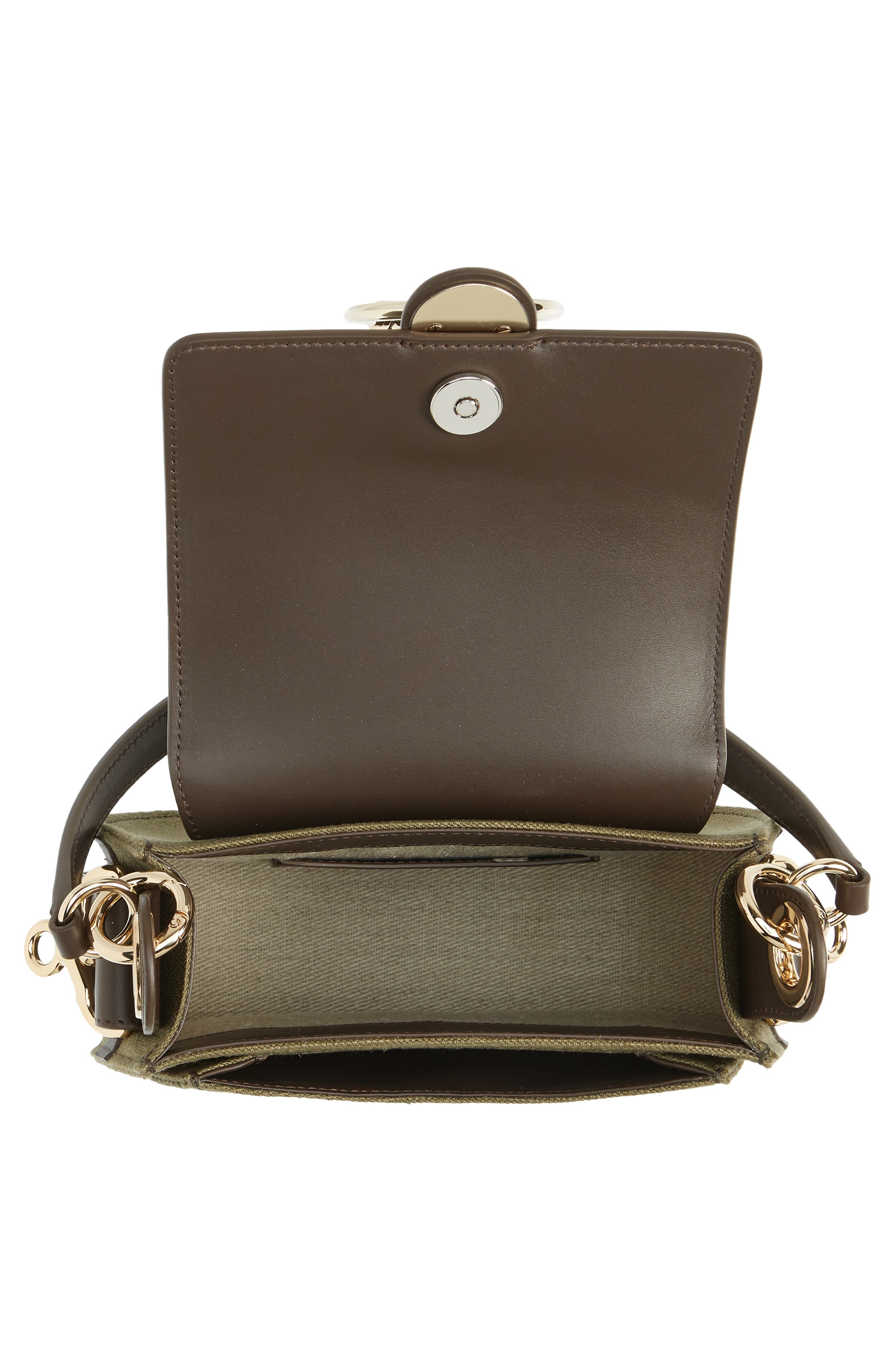 Chloé Small Tess Linen & Leather Crossbody Bag, Alternate, color, 