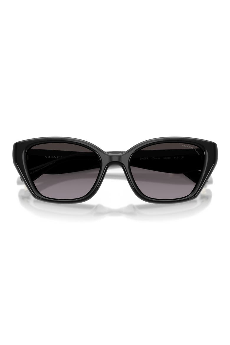 53mm Gradient Polarized Irregular Sunglasses, Alternate, color, BLACK / GREY GRADIENT POLAR