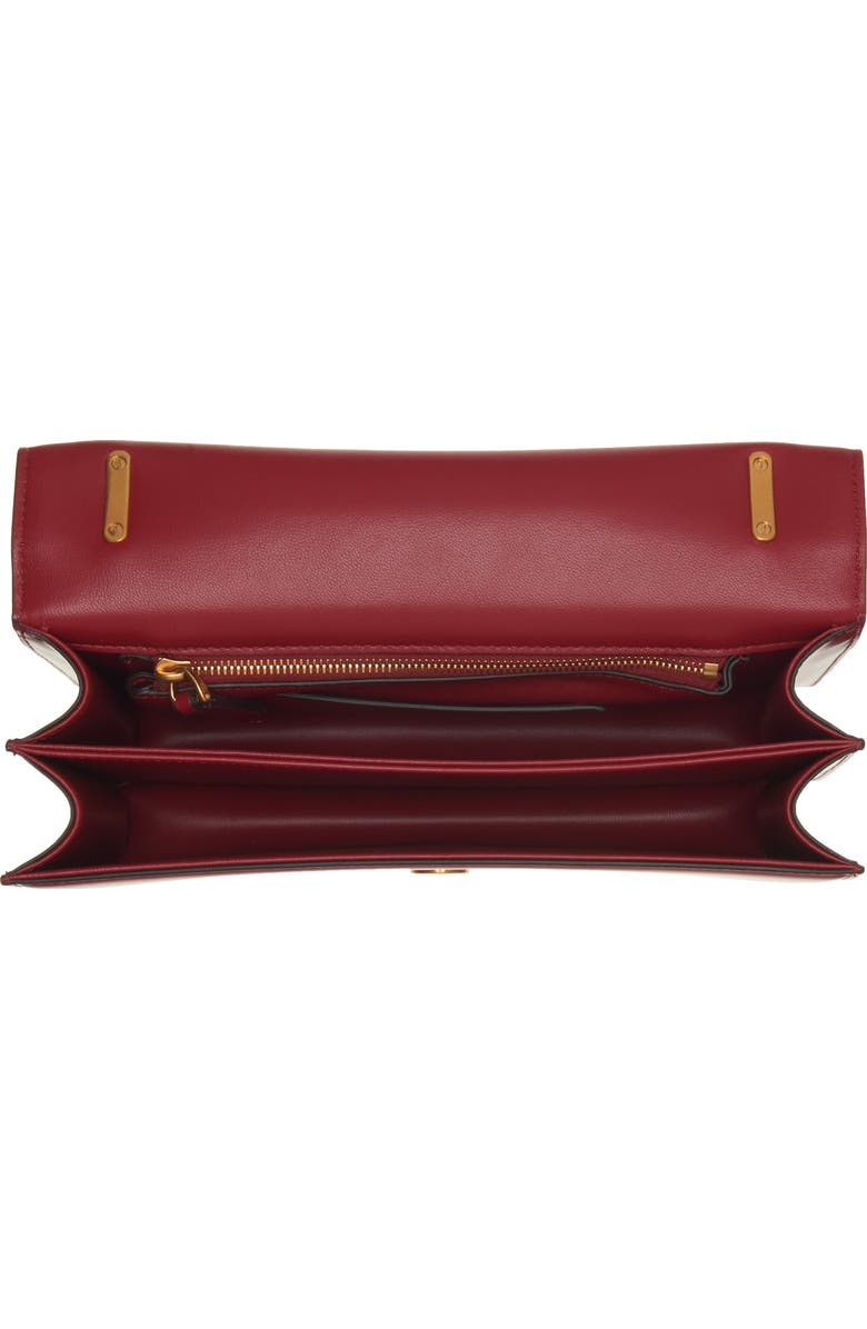 Valentino Garavani DeVain VLOGO Leather Shoulder Bag, Alternate, color, Rosso V