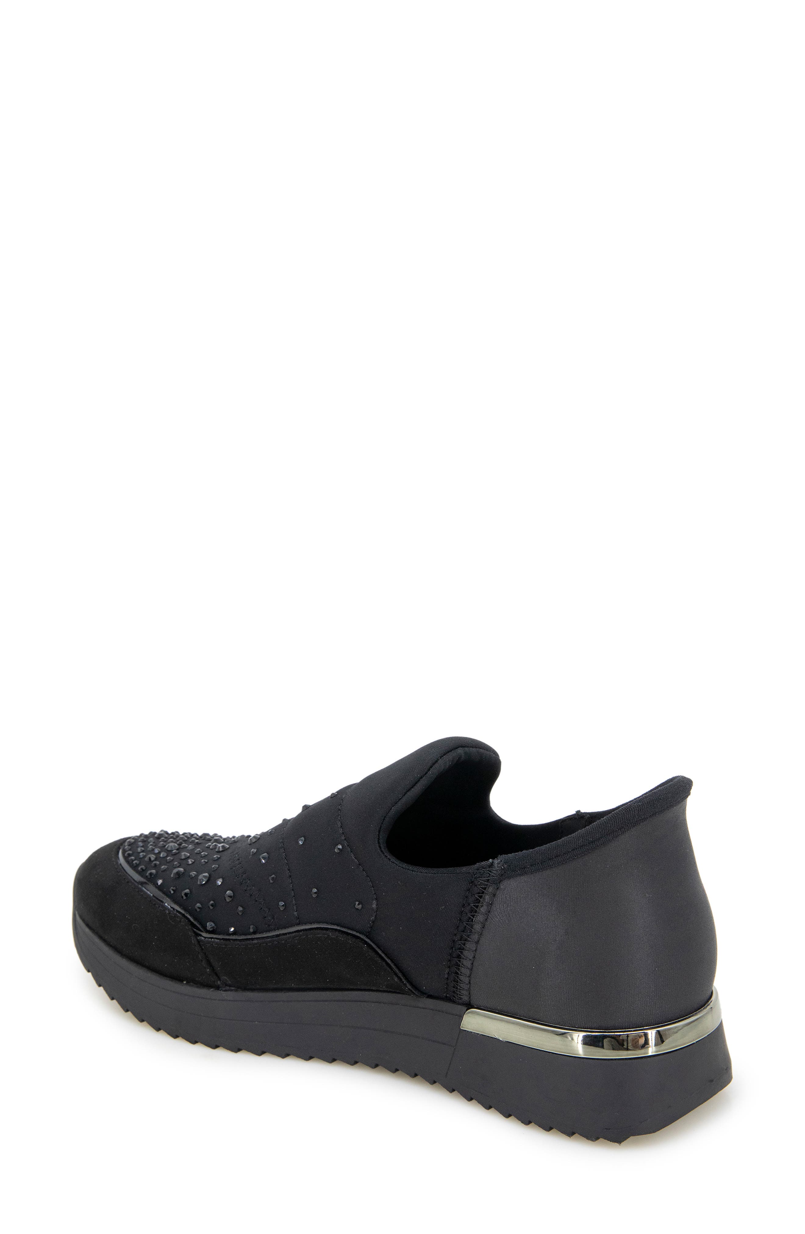 Cameron Rhinestone Sneaker, Alternate, color, BLACK NEOPRENE