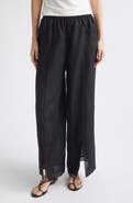 POSSE Alfie Lace Trim Wide Leg Linen Pants