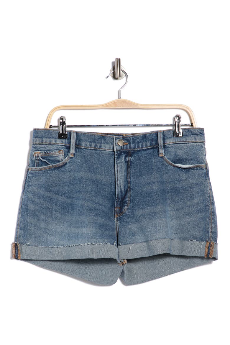 Good High Waist Shorts, Main, color, INDIGO575