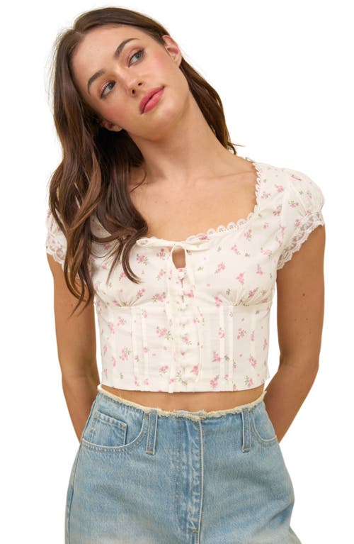 BLU PEPPER BLU PEPPER FLUTTER SLEEVE CROP TOP 