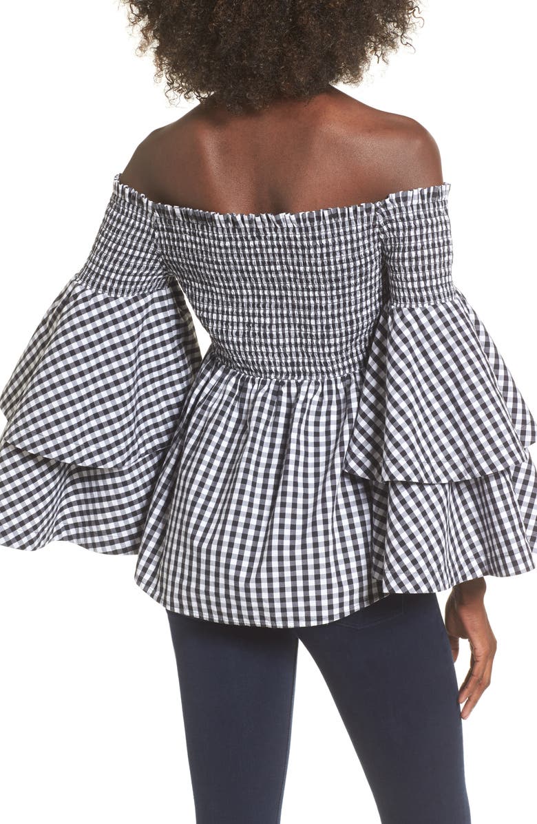 BP. Ruffle Sleeve Off the Shoulder Top, Alternate, color,