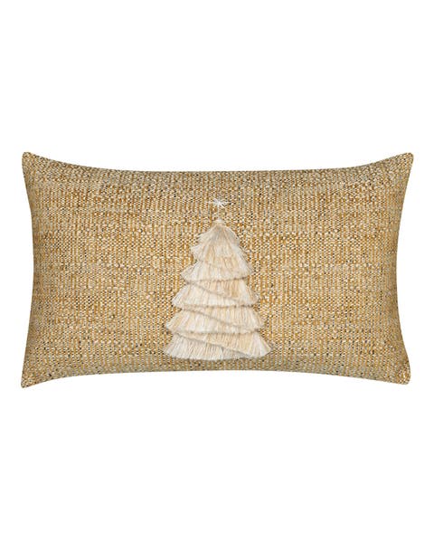 Fraser Fir Handmade Applique Woven Accent Holiday Pillow