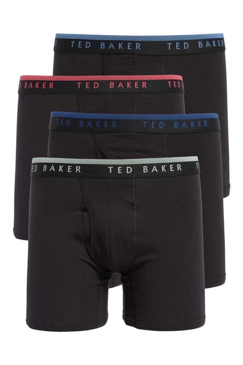 4-Pack Stretch Cotton Boxer Briefs, Main, color, BLACK COMBO