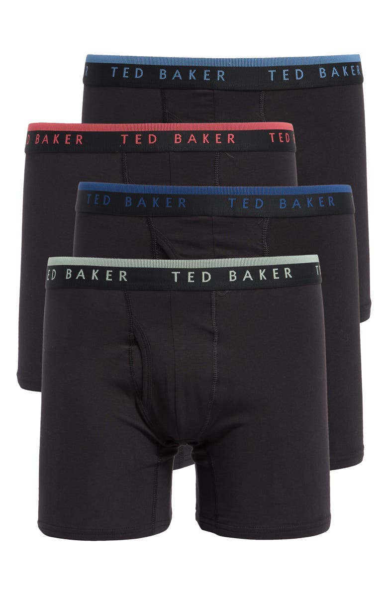 Ted Baker 4-Pack Stretch Cotton Boxer Briefs, Main, color, Black Combo