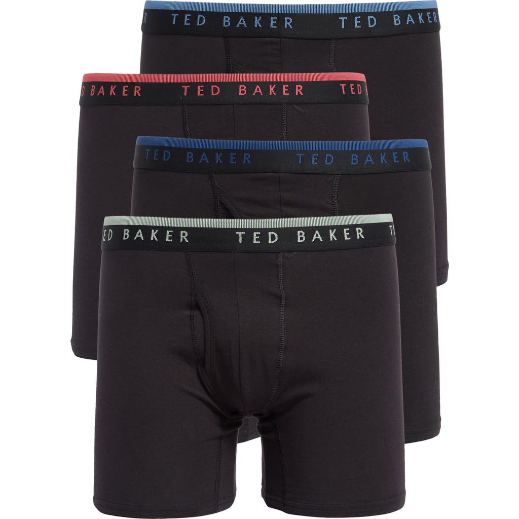 Ted Baker 4-pack Stretch Cotton Boxer Briefs In Black Combo