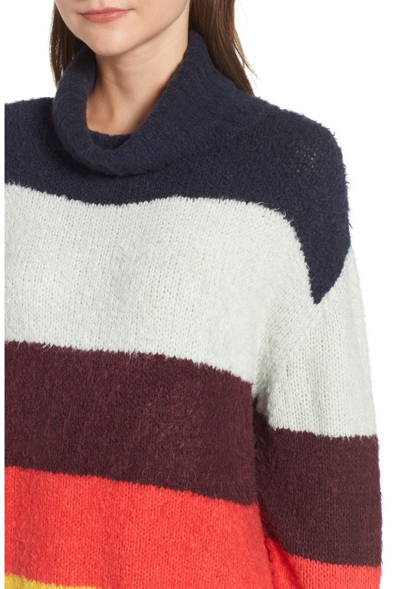 Bold Stripe Oversize Sweater, Alternate, color, BLUE GREY WIDE STRIPE