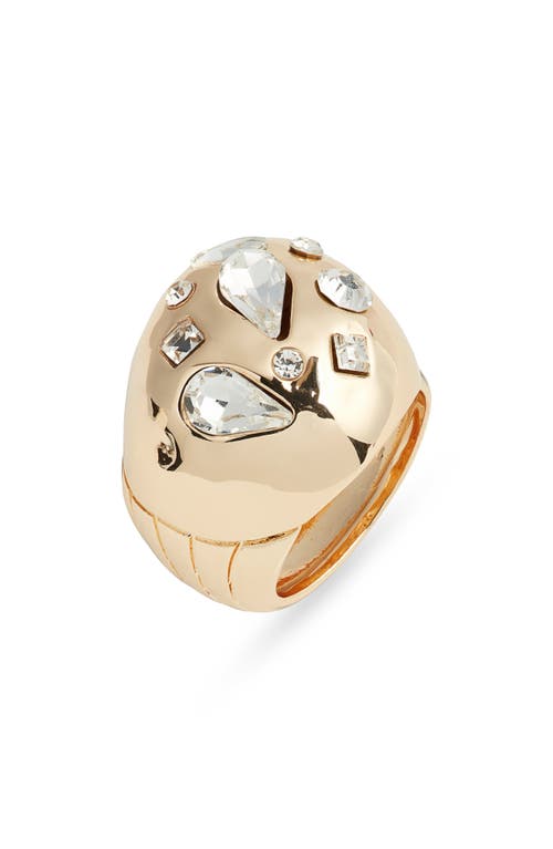 Open Edit Scattered Crystal Dome Ring In Gold