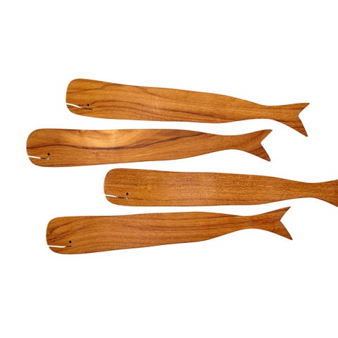 Teak Whale Spreaders - Set of 4