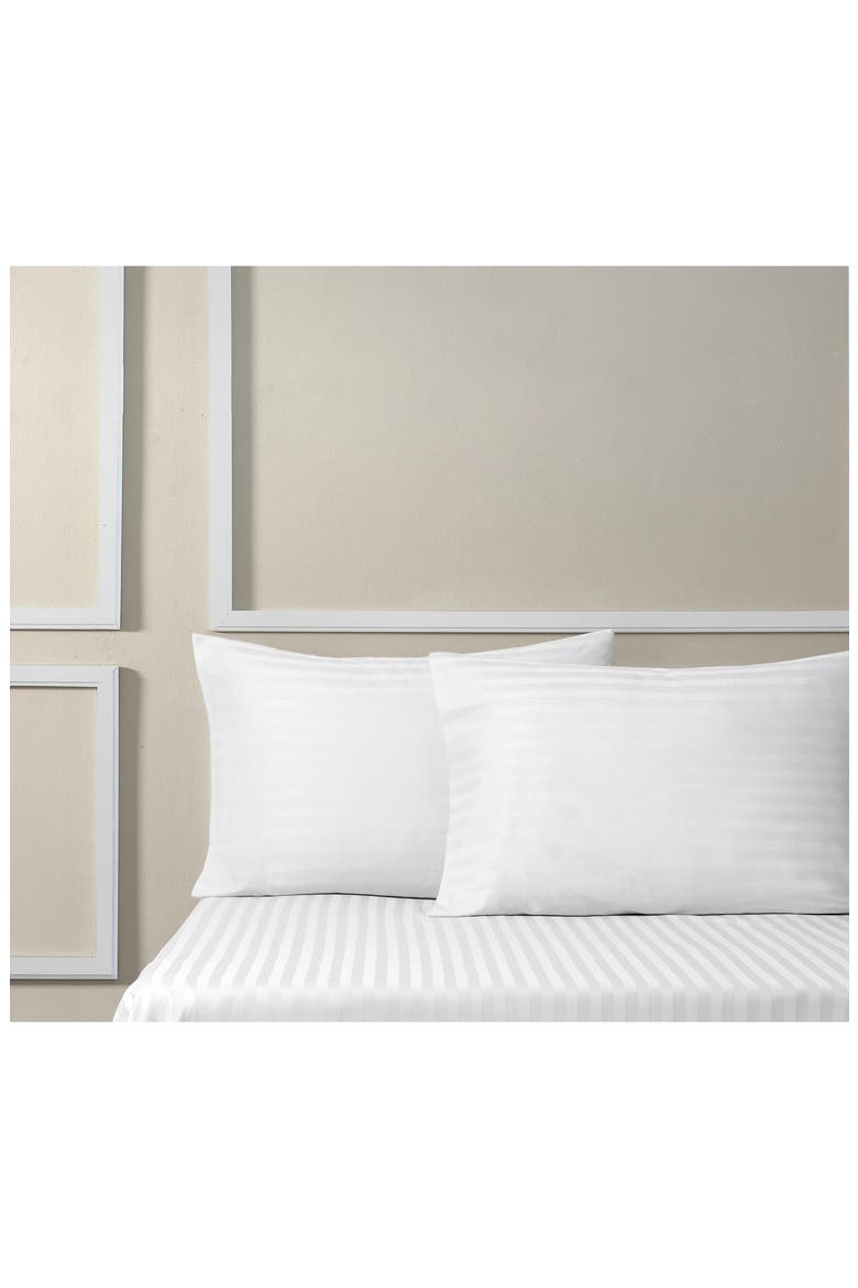 Stripe Sateen 2-Pack Pillowcases, Main, color, WHITE