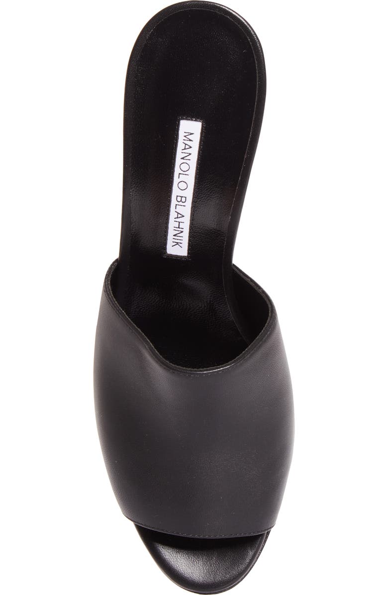Manolo Blahnik Rapallarbar Block Heel Slide Sandal, Alternate, color, Black