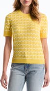 Laundry by Shelli Segal Chevron Short Sleeve Sweater