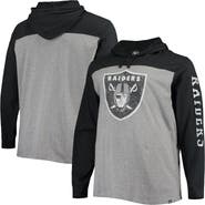 '47 Men's '47 Heathered Gray/Black Las Vegas Raiders Franklin Wooster Long Sleeve Hoodie T-Shirt