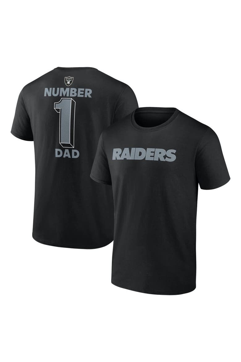 Men's Logo Athletic Black Las Vegas Raiders #1 Dad Jersey T-Shirt, Main, color, Black