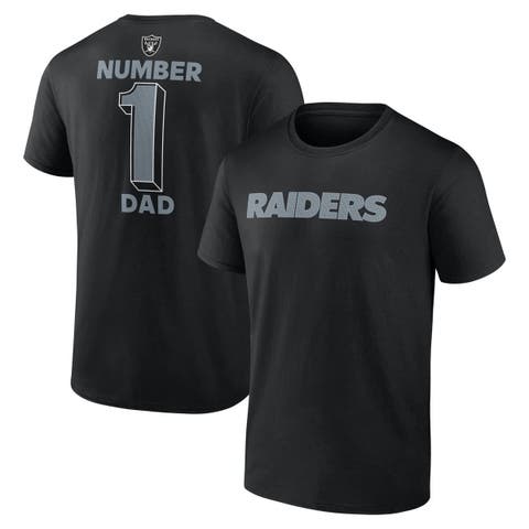 Men's Logo Athletic Black Las Vegas Raiders #1 Dad Jersey T-Shirt
