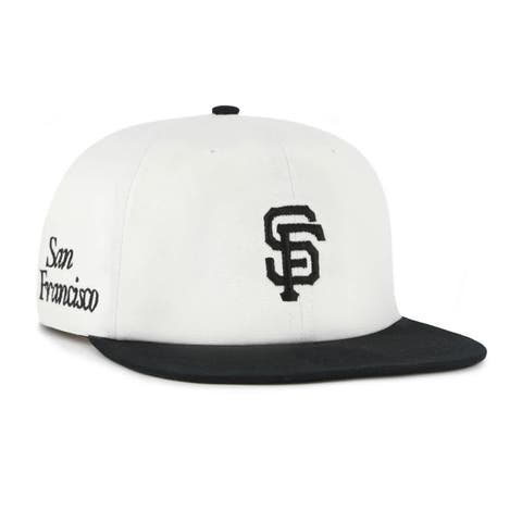 Men's '47 White/Black San Francisco Giants Foundation Captain Snapback Hat