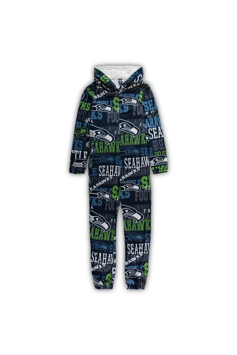 Women's Concepts Sport College Navy Seattle Seahawks Ensemble Microfleece Union Full-Zip Suit, Main, color, Navy
