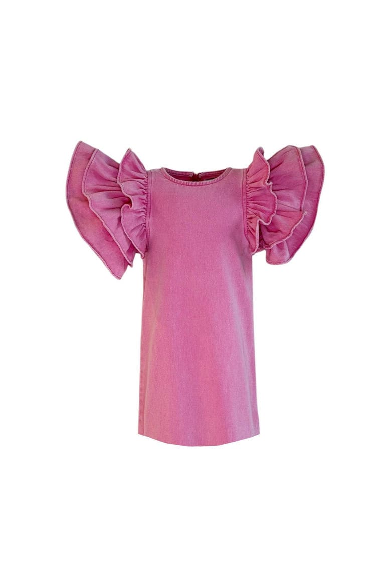 Princess Ruffle Denim Dress, Alternate, color, Medium Pink