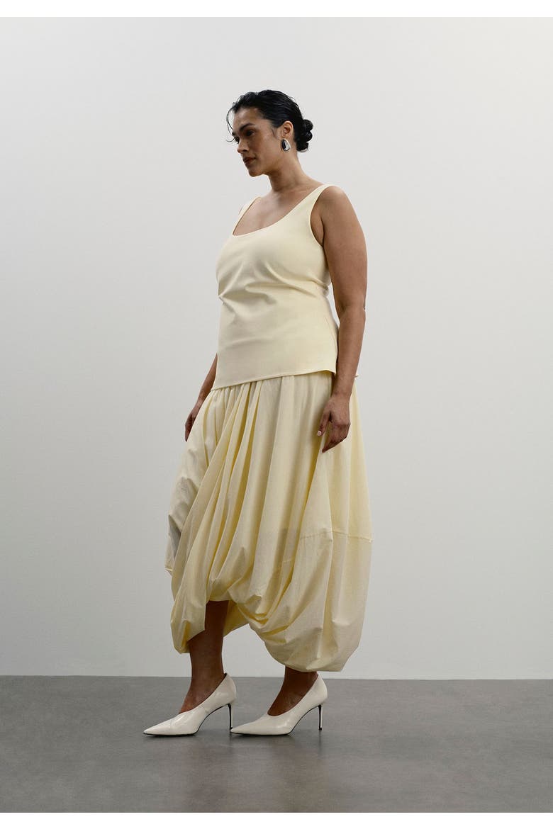 Draped Hem Maxi Dress, Alternate, color, DOUBLE CREAM