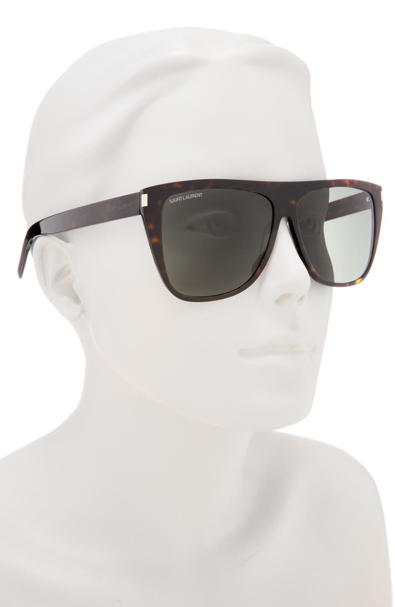 Saint Laurent 59mm Square Sunglasses, Alternate, color, Havana Havana Grey
