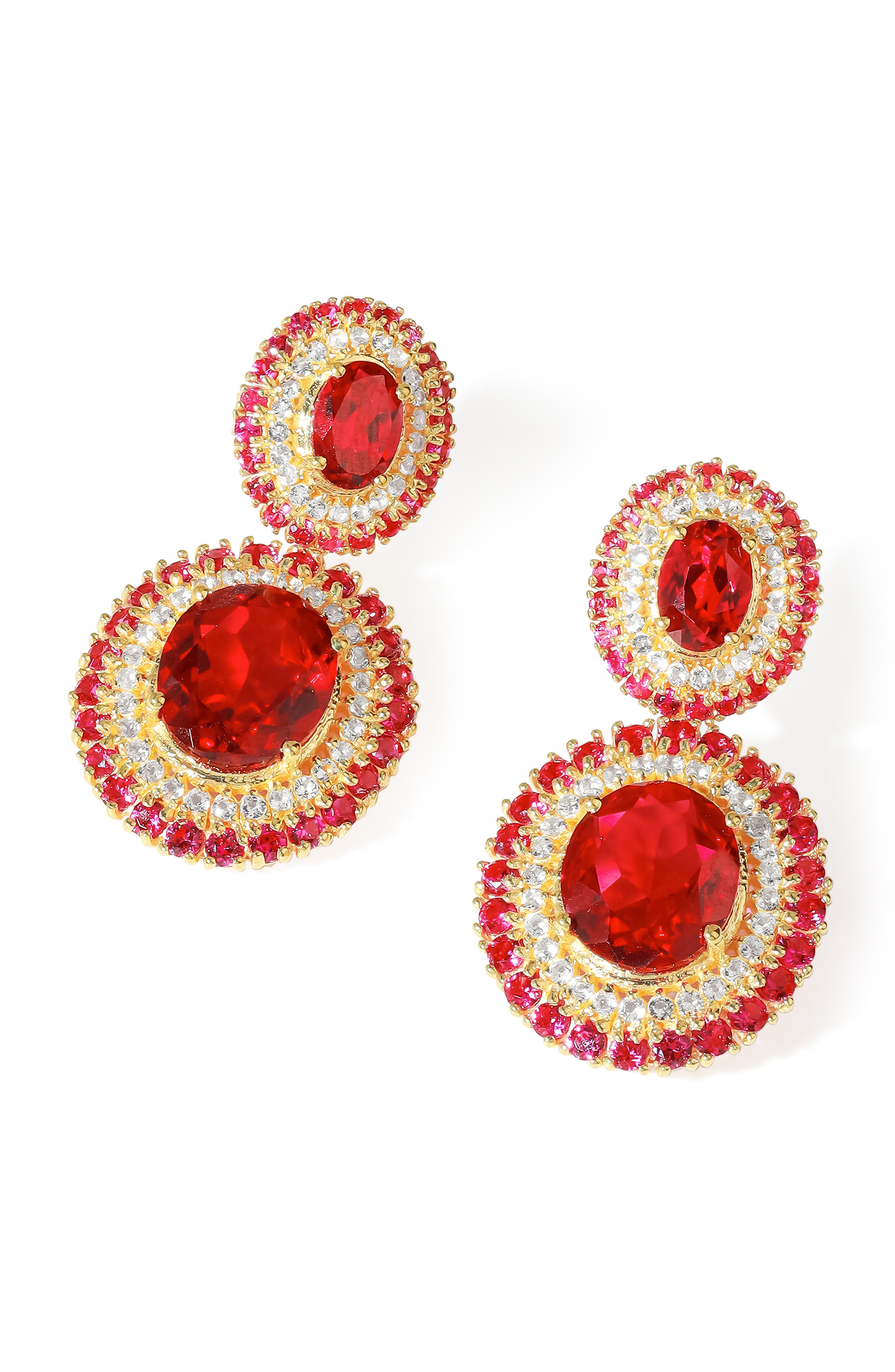 Ys Gems Semiprecious Stone Drop Earrings In Pink