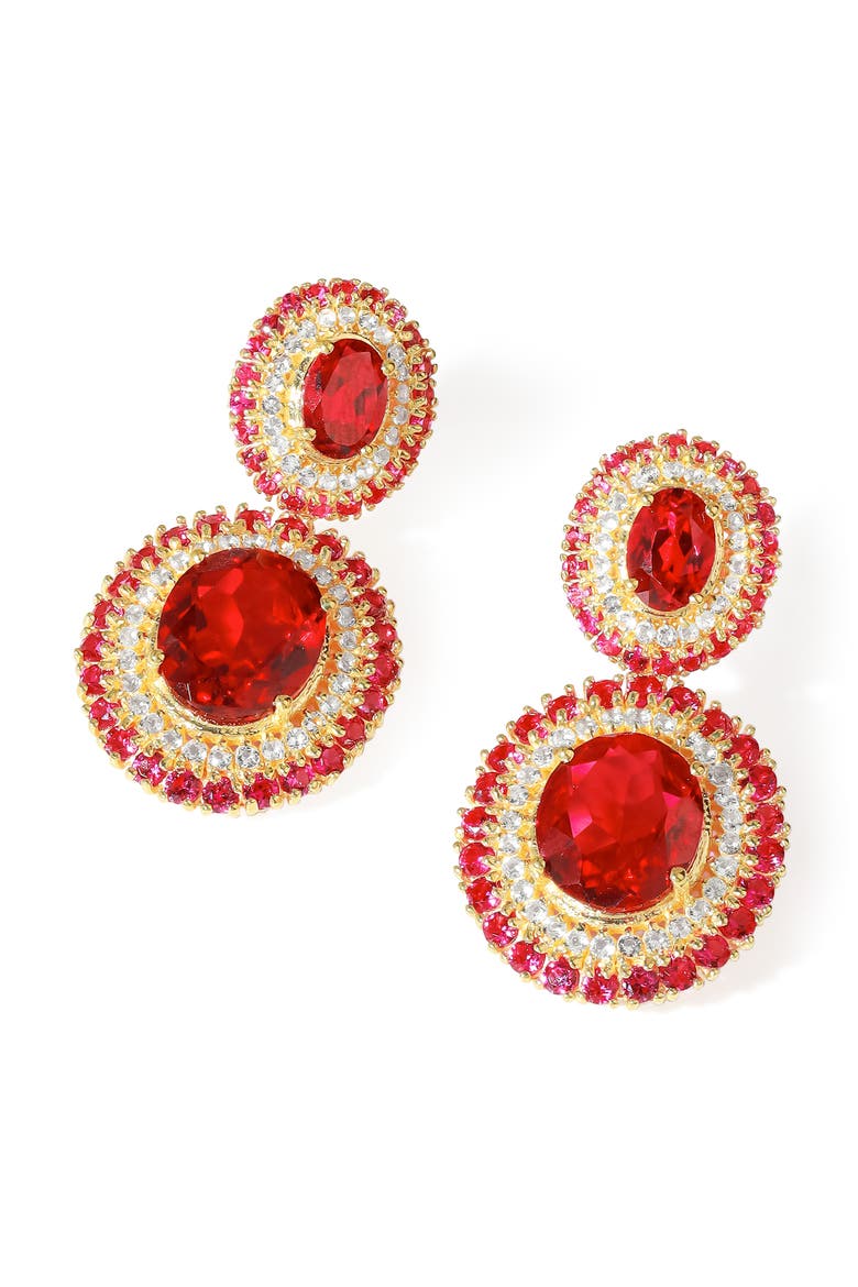 Semiprecious Stone Drop Earrings, Main, color, PINK