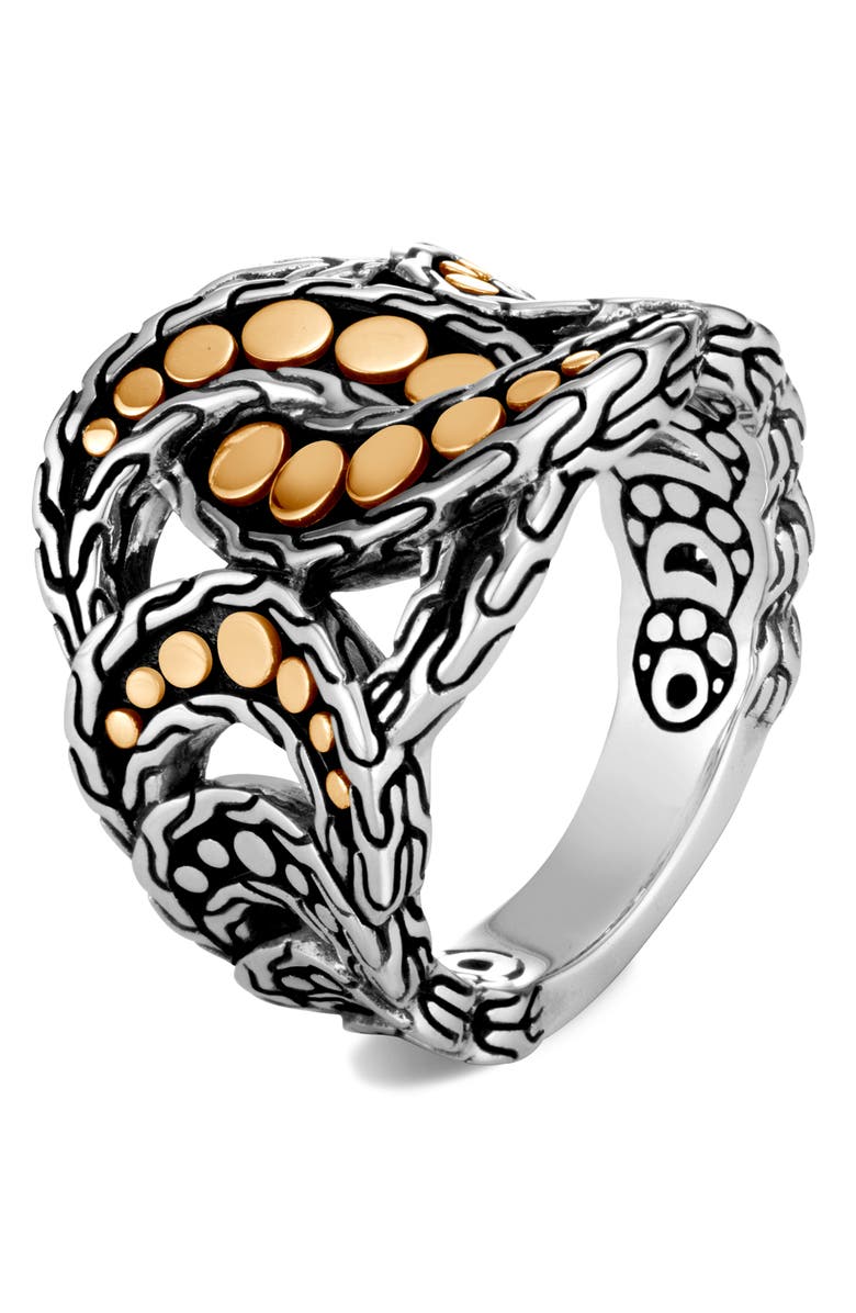 John Hardy Dot 18K Gold & Silver Ring, Main, color, Silver/ Gold