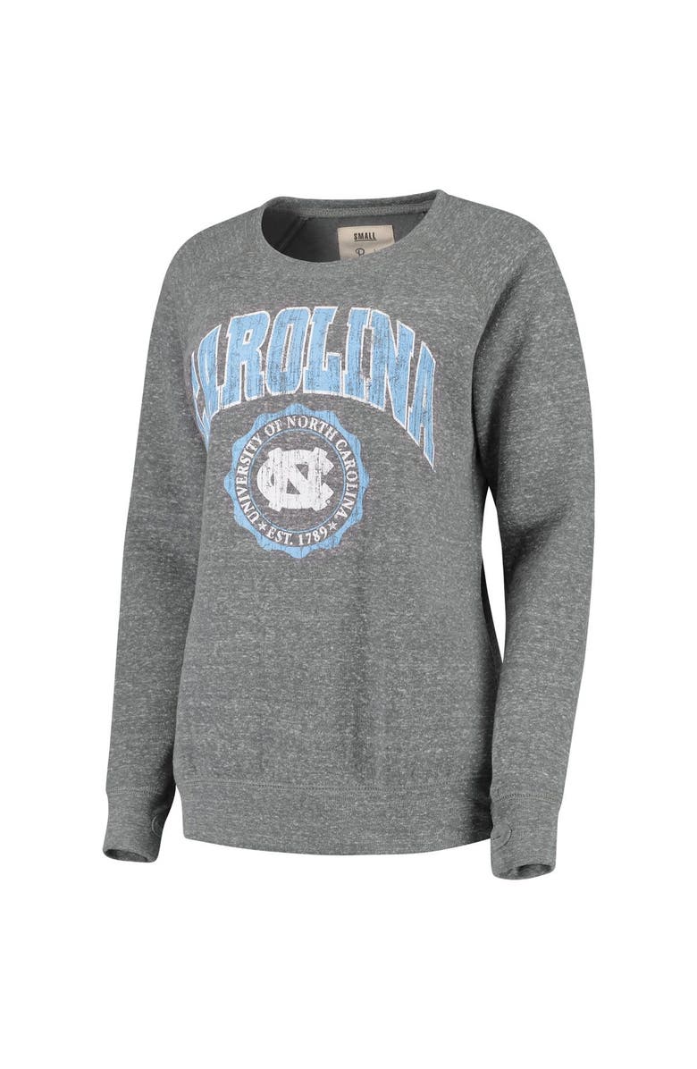 PRESSBOX Women's Pressbox Heathered Gray North Carolina Tar Heels Edith Vintage Knobi Pullover Sweatshirt, Alternate, color, Heather Gray