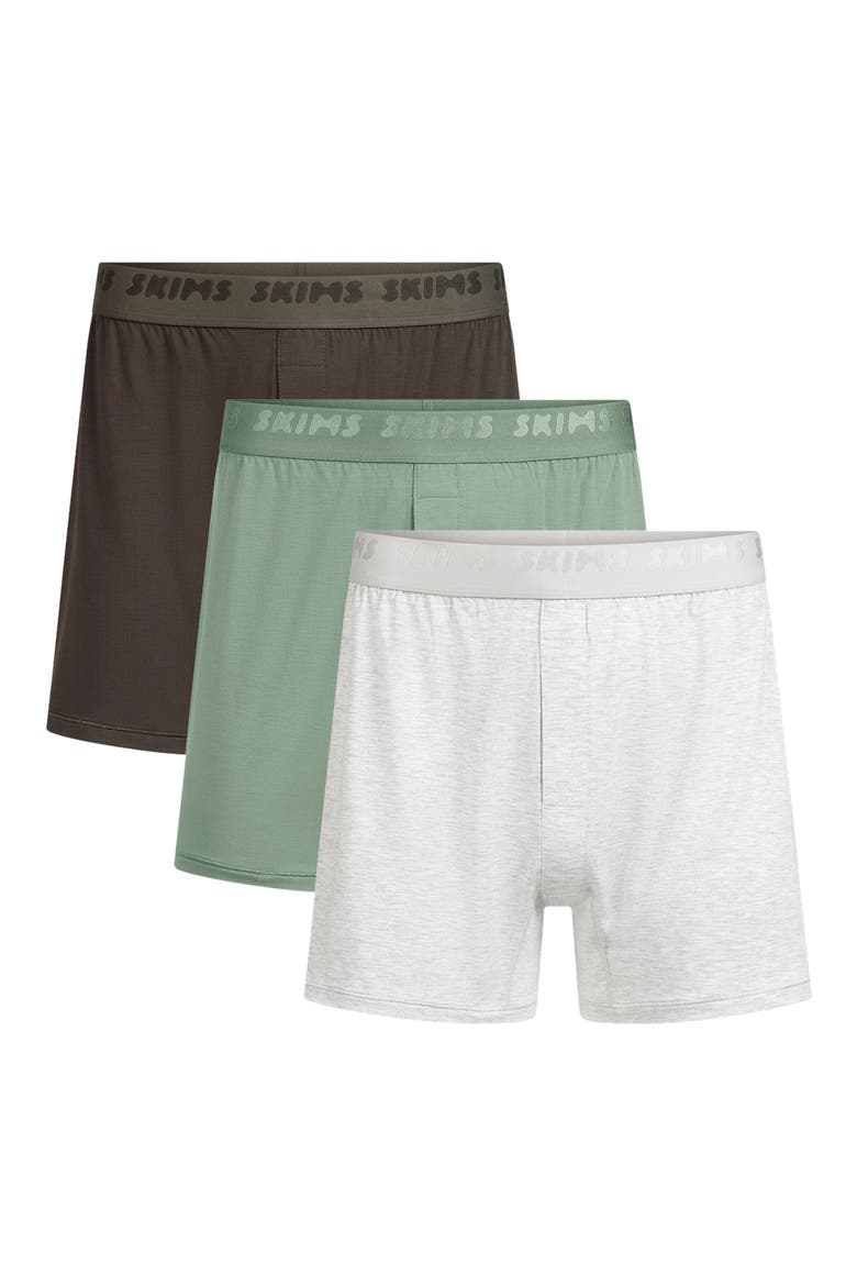 Stretch 3-Pack Knit Boxers, Main, color, LAUREL MULTI