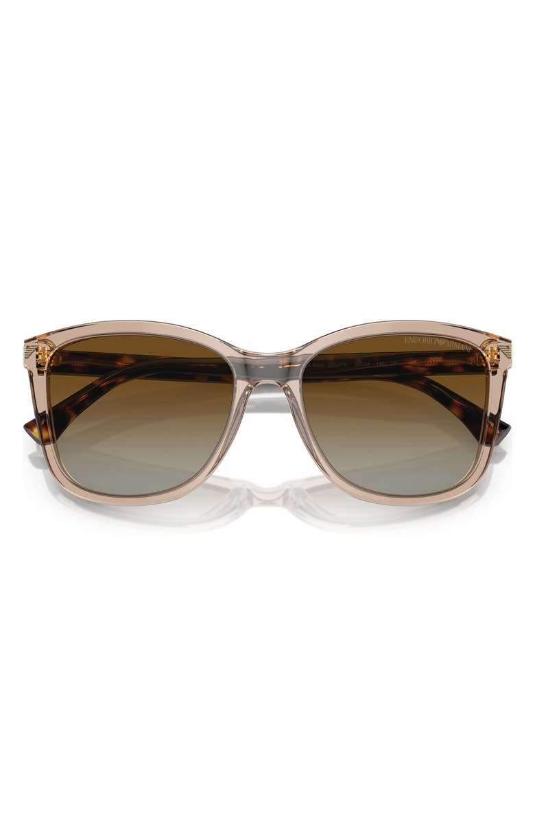 Emporio Armani 56mm Gradient Square Sunglasses, Alternate, color, Tundra / Gradient Brown Polar