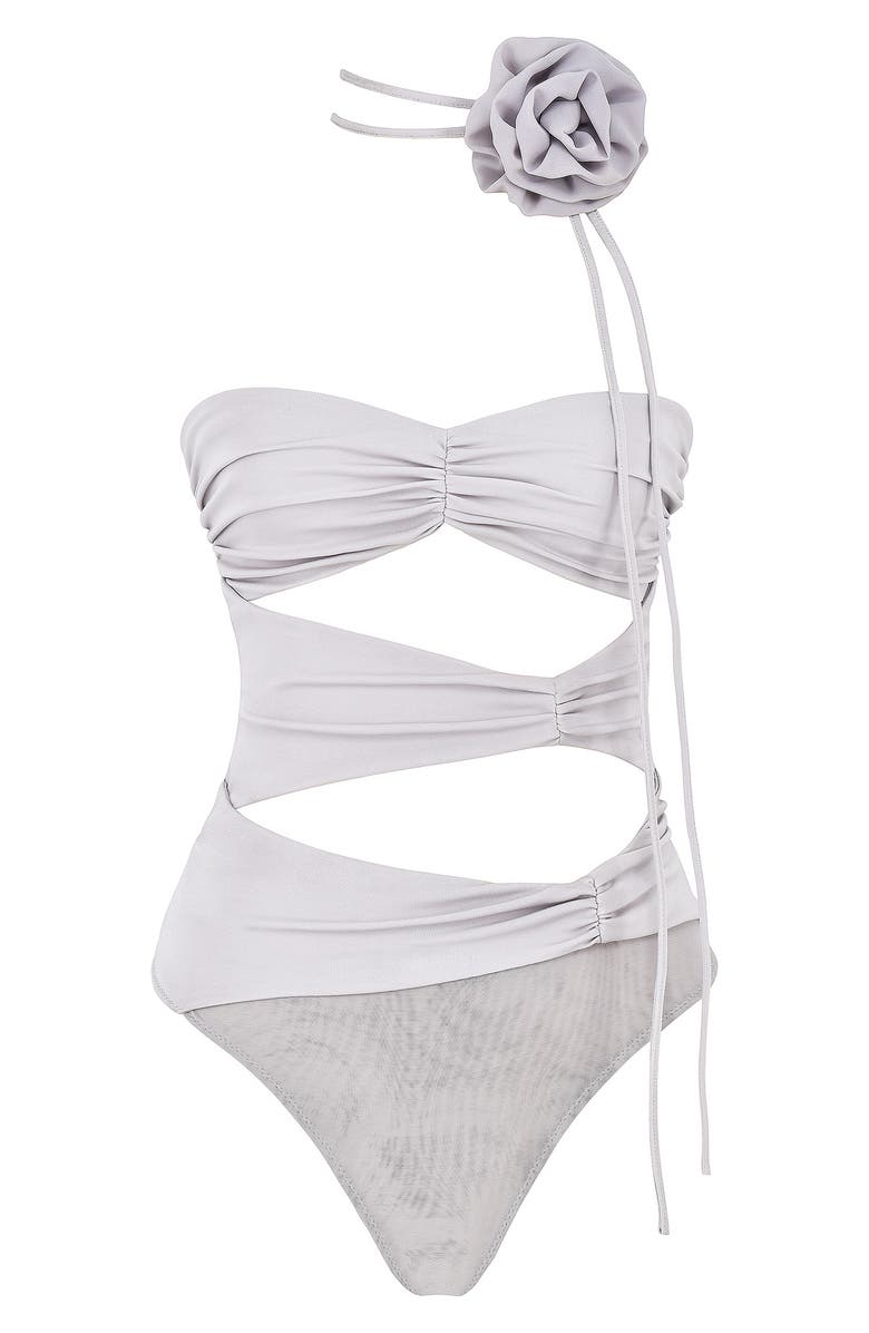 HOUSE OF CB Joie Flower Trim Strapless Bodysuit, Alternate, color, 