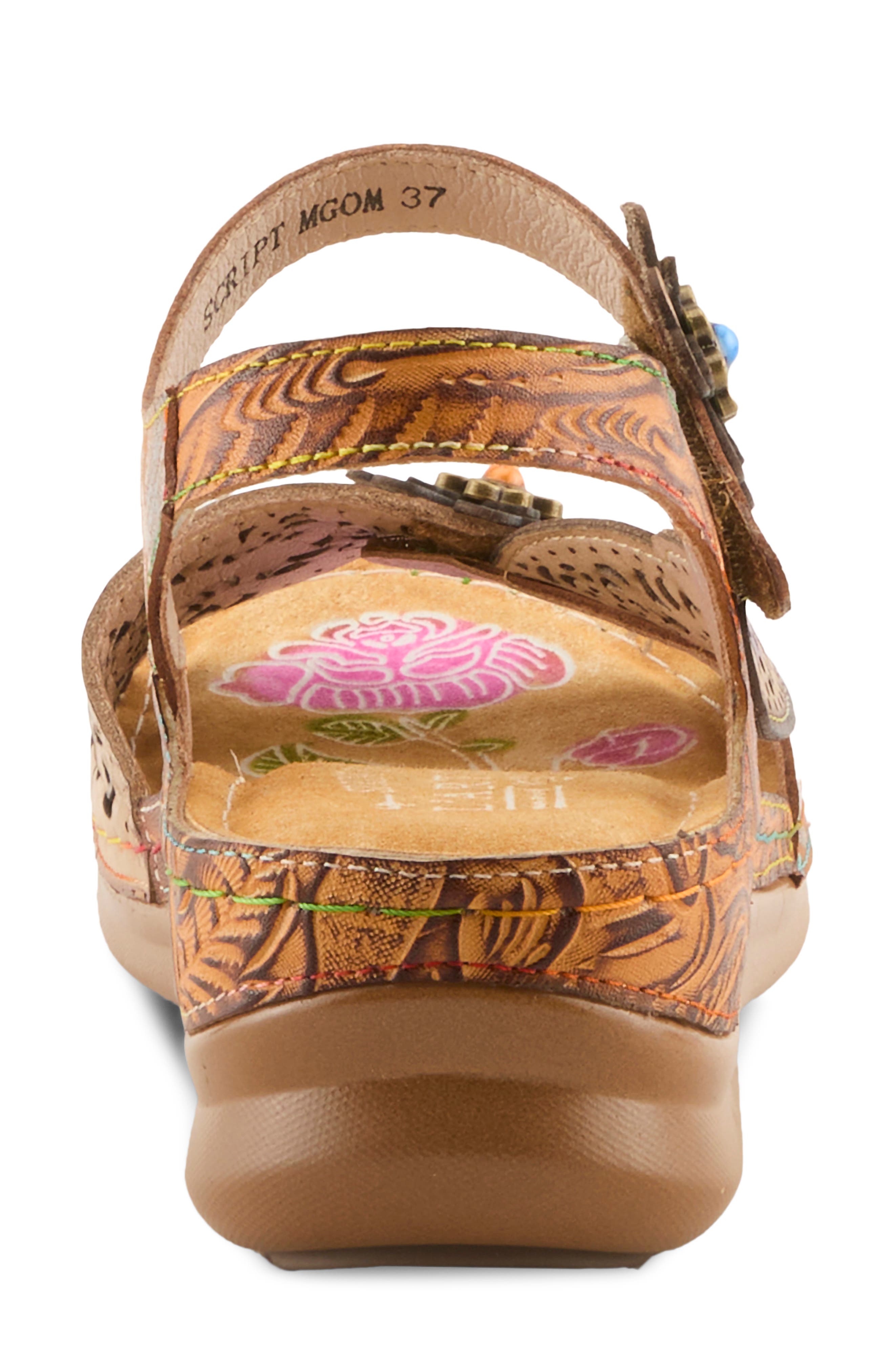 L'Artiste by Spring Step Script Sandal, Alternate, color, Tan Multi