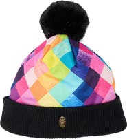 Kurt Geiger London Stained Glass Print Quilted Beanie